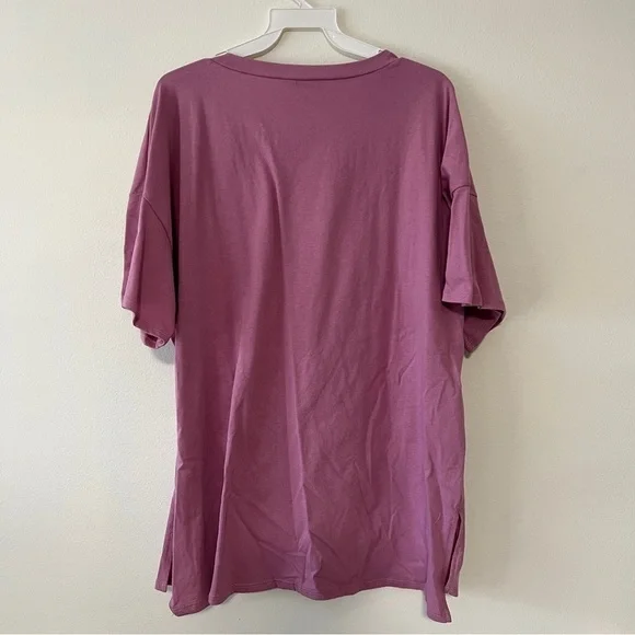 Cowboy smiley face womens oversized tee pink size L - Picture 4 of 8